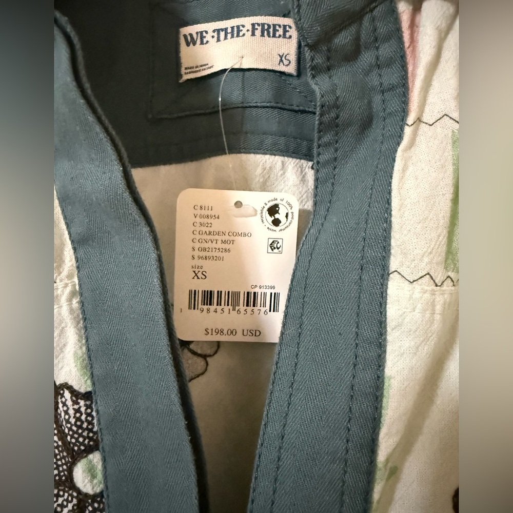 Free People We The Free Pressed In Flowers Kimono. Size XS - Picture 6 of 8